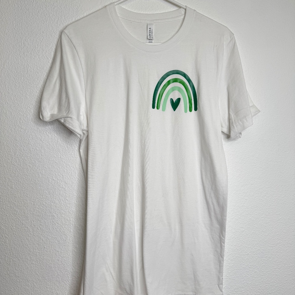 Green Rainbow with Heart T-Shirt - St. Patrick's Day Top